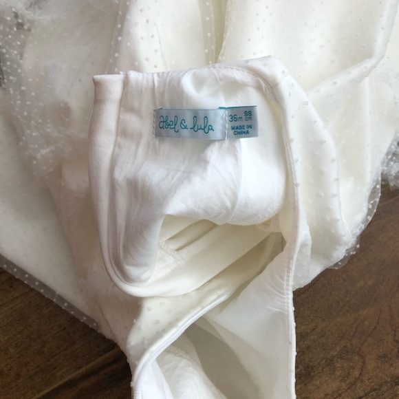 Abel & Lula Plumeti Cream Dot Tulle Dress Cream Baby Toddler 36M - Picture 7 of 9